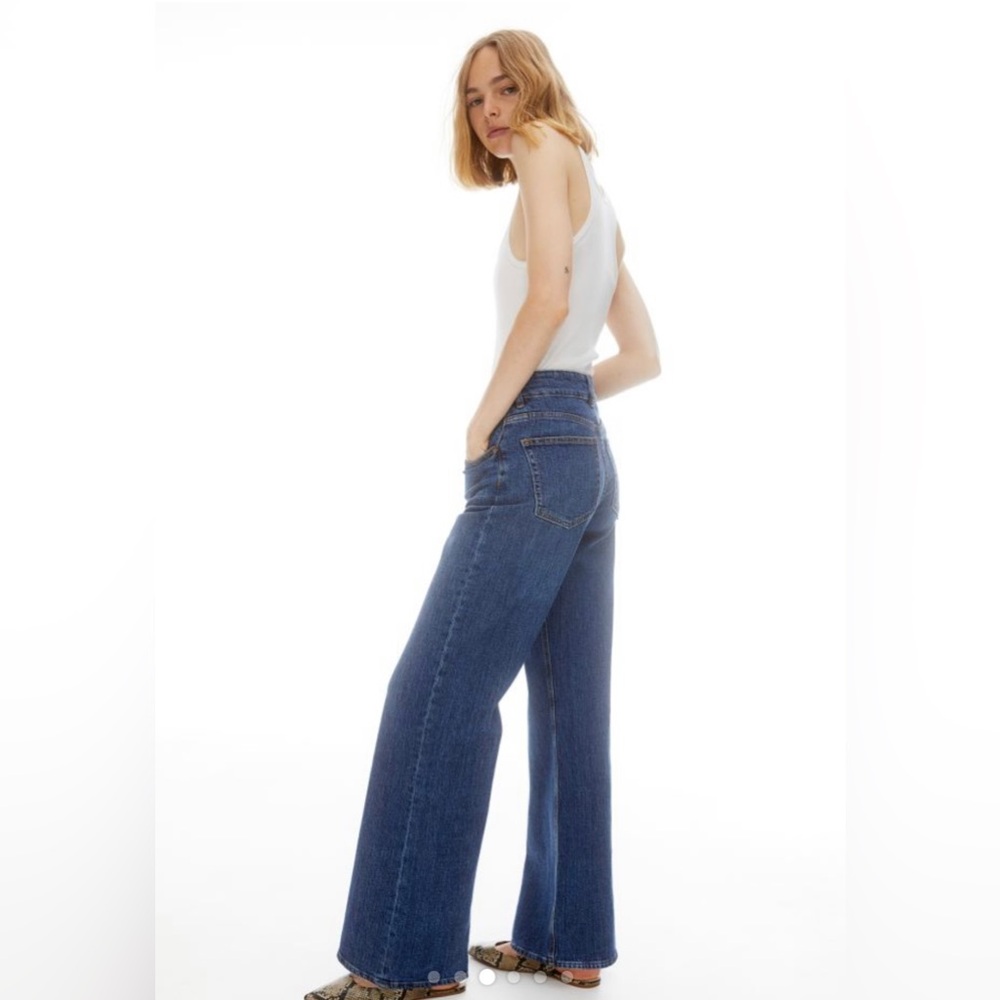 H&M Wide High Jeans - Denim Blue